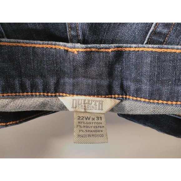 Duluth Trading Jeans Womens 24x31 Dark Blue Straight Leg Curvesetter Waistband - Picture 5 of 5